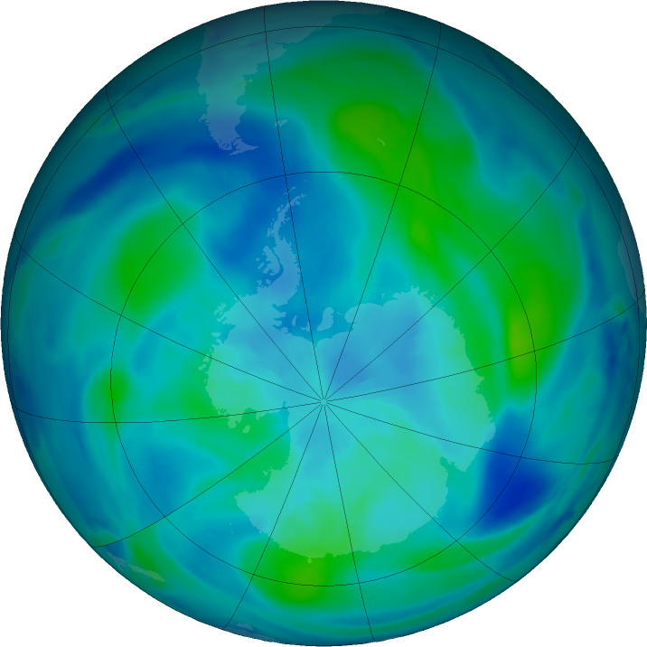 Antarctic ozone map for 21 March 2023